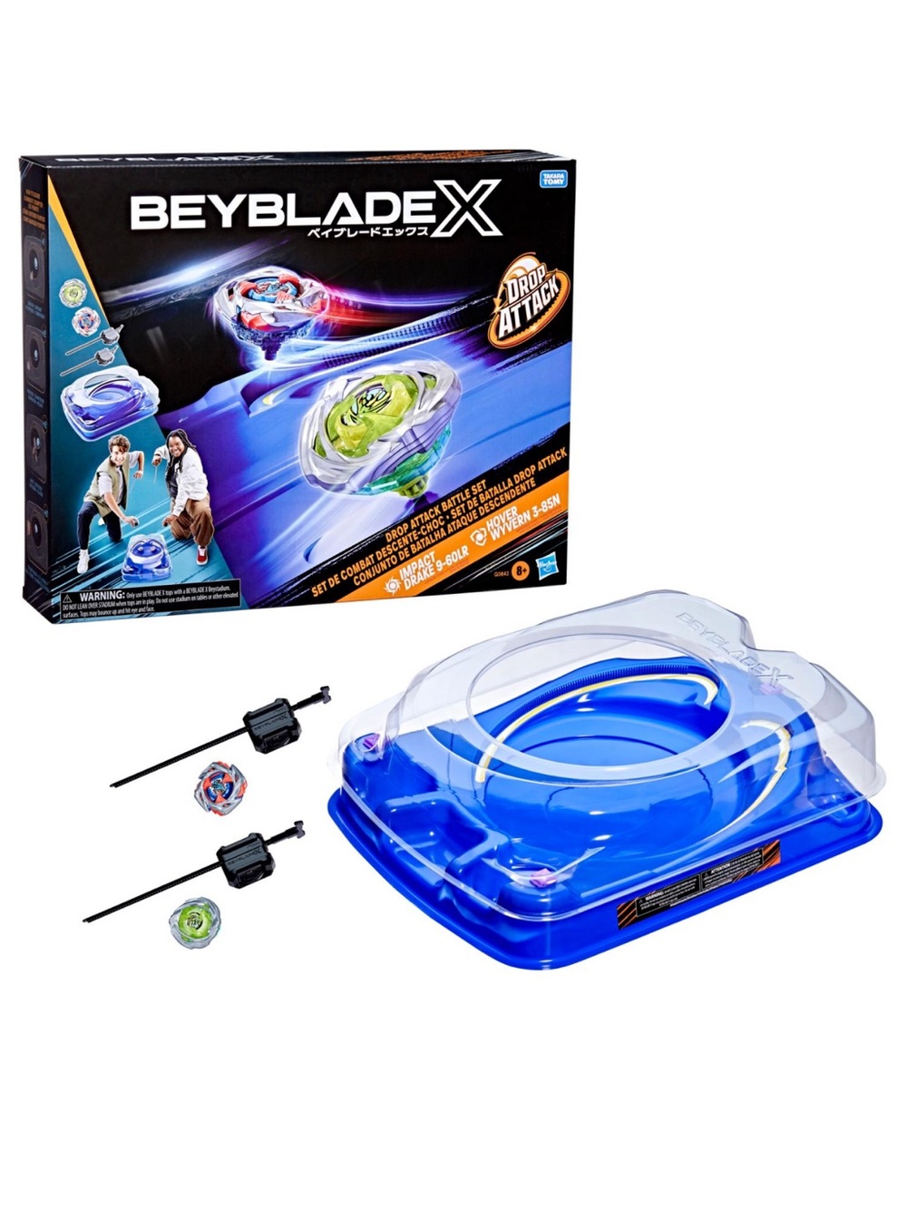 NEW Beyblade X Drop Attack Battle Set with Beystadium Arena & 2 Takara Tomy Tops